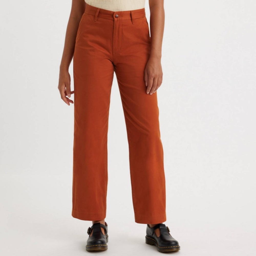 Levi's X Emma Chamberlain Ribcage Wide Leg Crop Trouser Jeans 32 28” inseam Rust